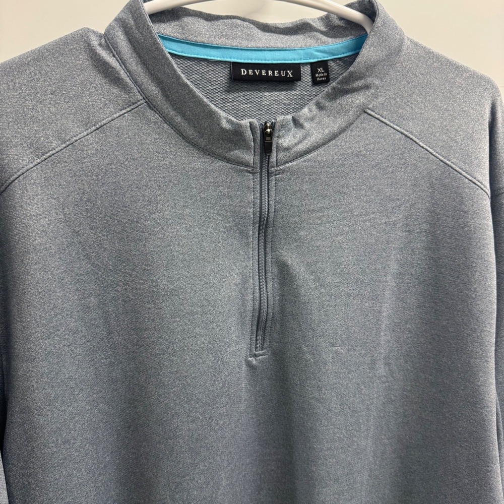 Devereux Mens XL Golf Quarter Zip Pullover Heather Blue Gray DVRX Performance‎